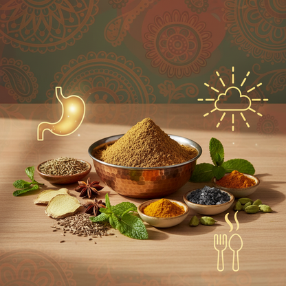 generate image for benefit for "ShivaKshar Pachan Churna
Natural Ayurvedic churna for digestion, gas, bloating, and better appetite" in 800x800 px