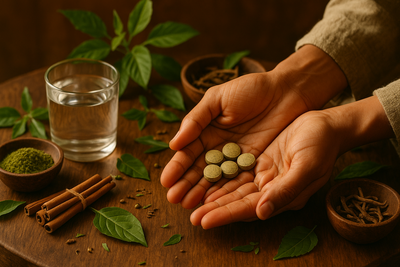 taking Herbal Tablets